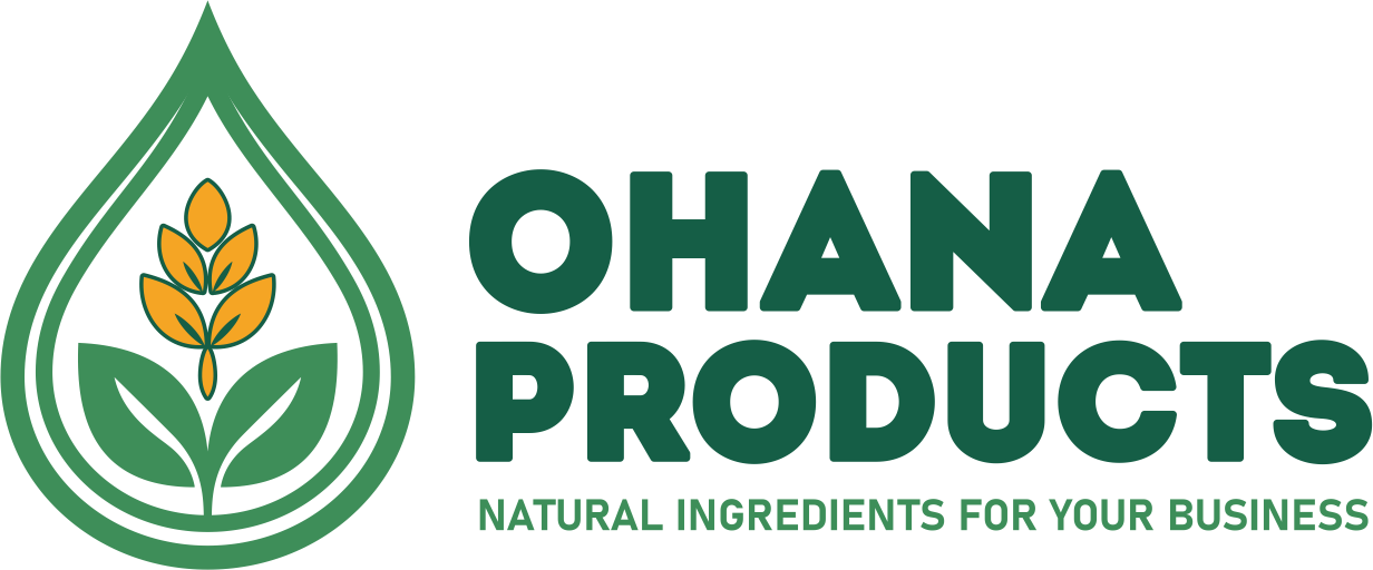 Логотип Ohana Products (Охана Продактс) — капля с ростком и колосом, основной