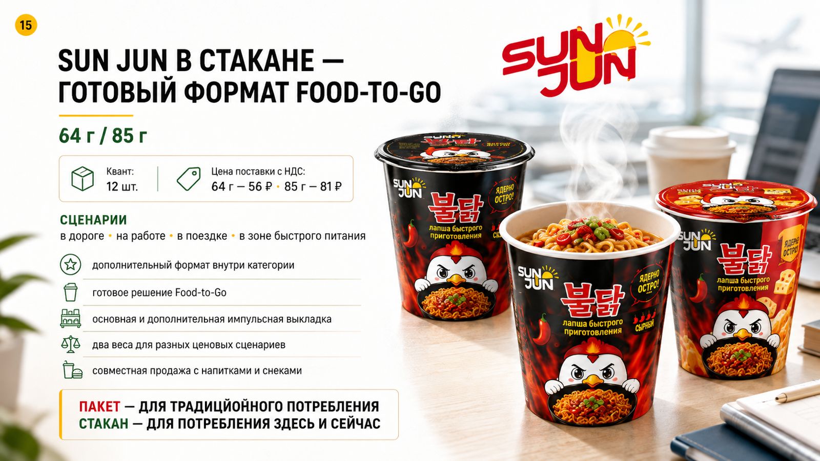 Лапша SUN JUN в стакане